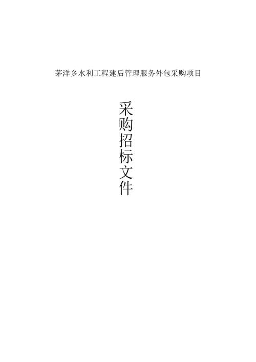 水利工程建后管理服务外包采购项目招标文件.docx