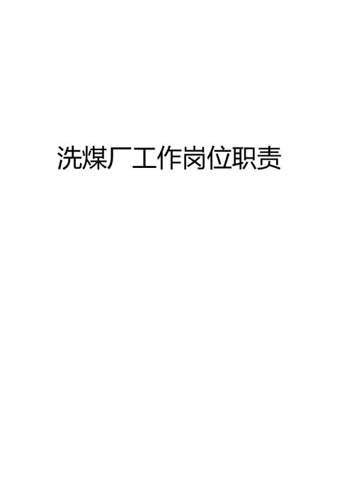 洗煤厂工作岗位职责.docx