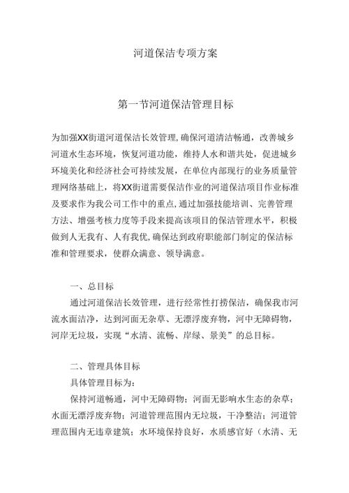 河道保洁专项方案.docx