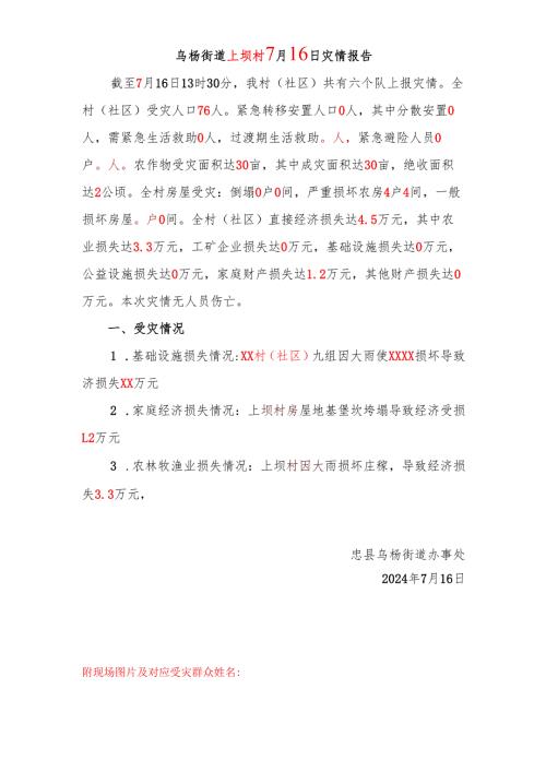 2024年7-16乌杨街道上坝村灾情报告.docx