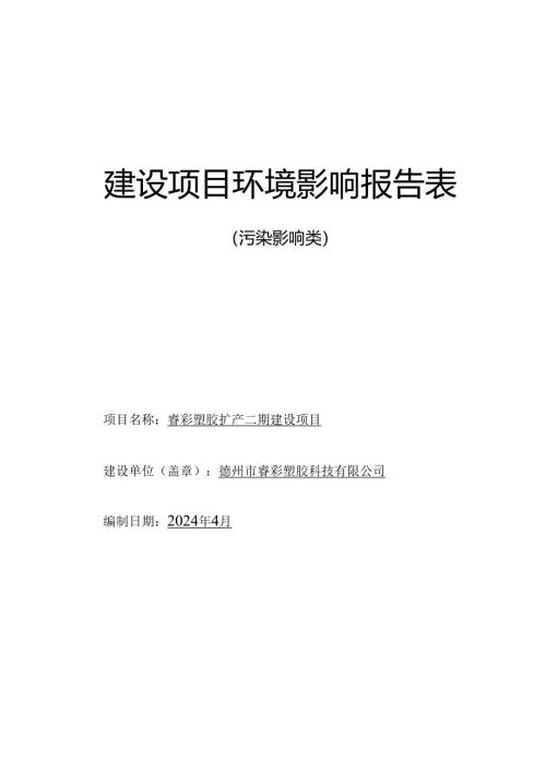 睿彩塑胶扩产二期建设项目环评报告表.docx