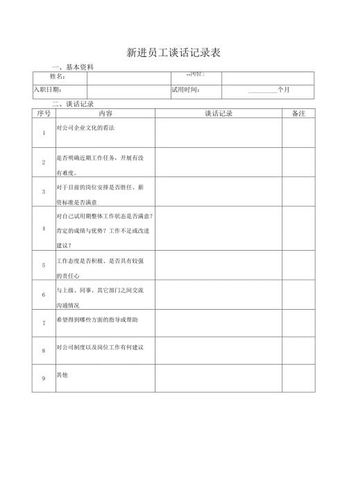 新进员工谈话记录表.docx