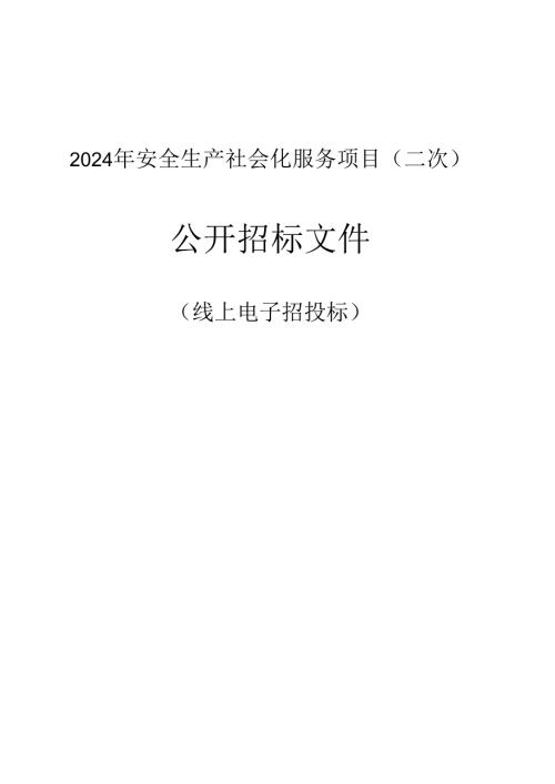 安全生产社会化服务项目（二次）招标文件.docx