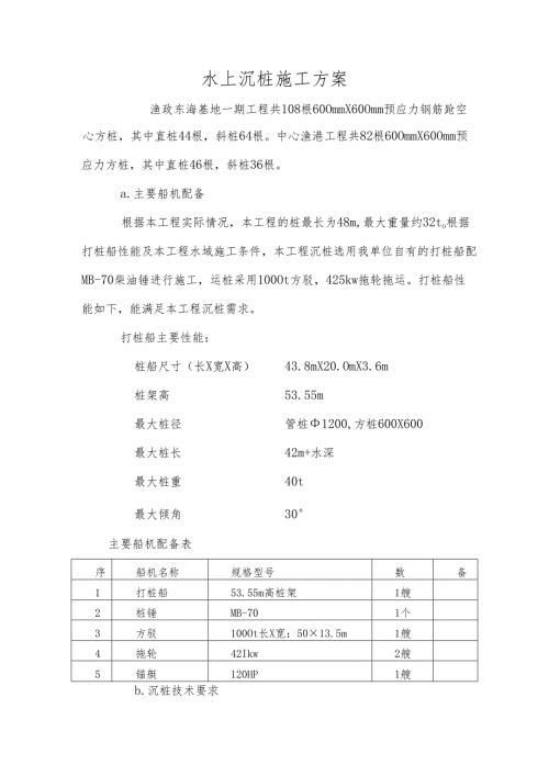 水上沉桩施工方案.docx