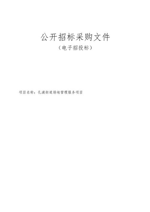 孔浦街道场地管理服务项目招标文件.docx