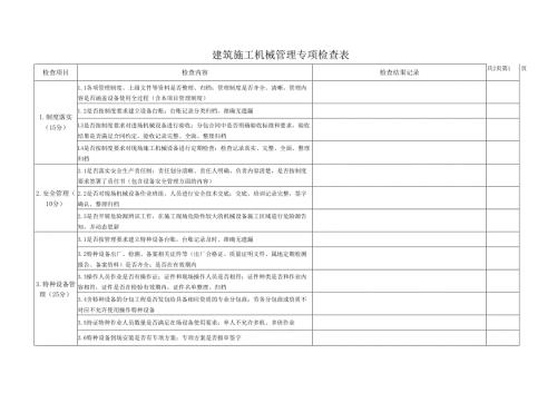 建筑施工机械管理专项检查表.docx