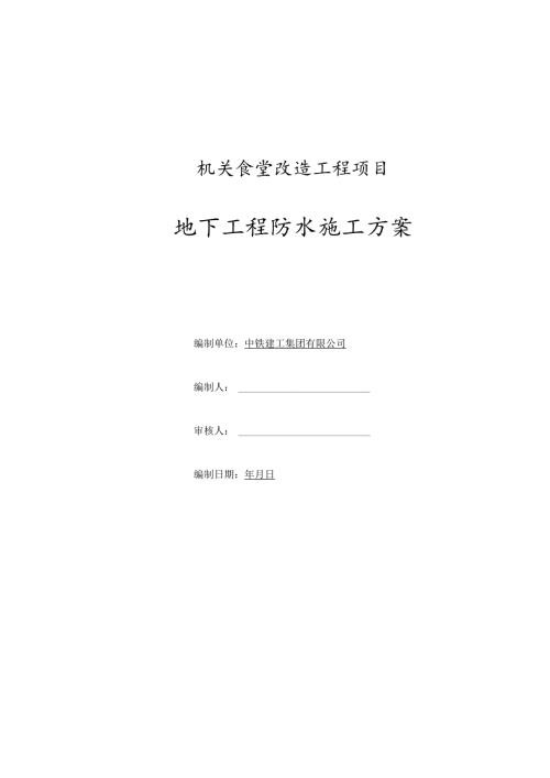大型食堂地下工程防水施工方案.docx