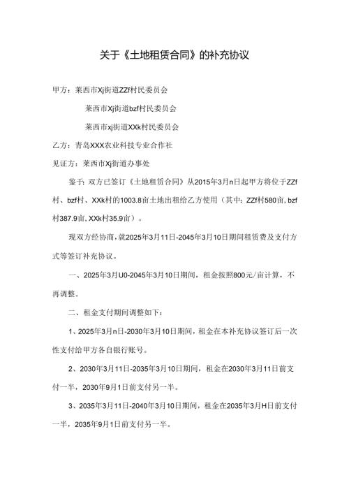 关于《土地租赁合同》的补充协议.docx