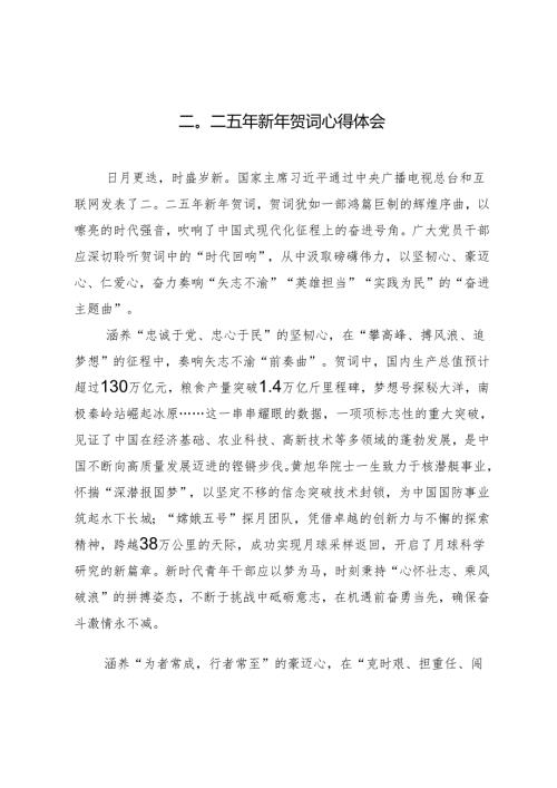 二〇二五年新年贺词心得体会.docx