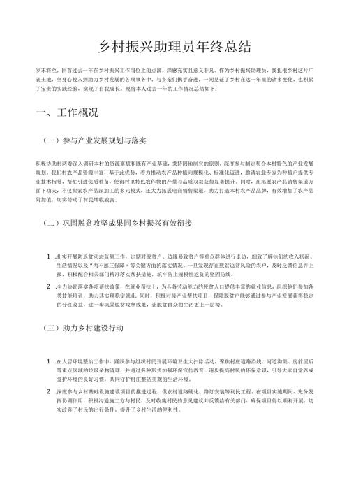 乡村振兴助理员年终总结.docx
