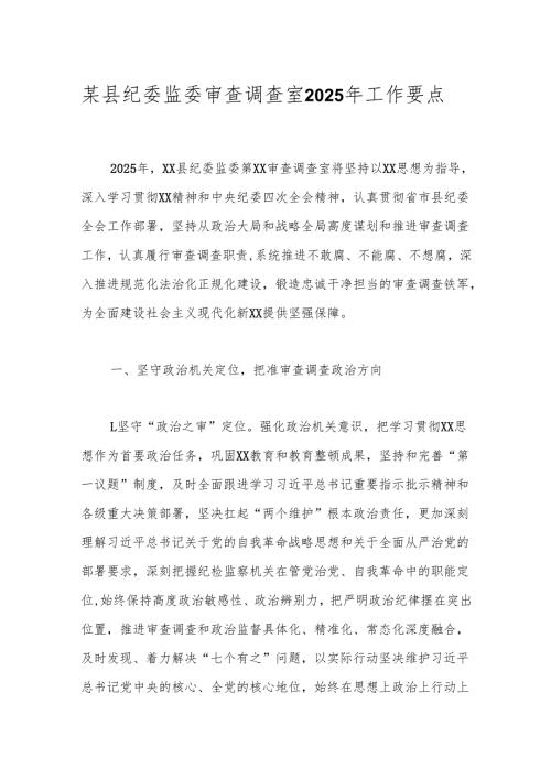 某县纪委监委审查调查室2025年工作要点.docx