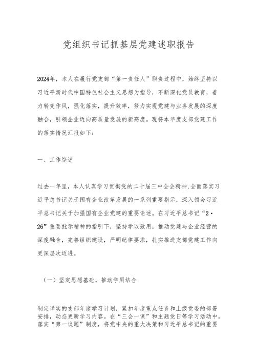 党组织书记抓基层党建述职报告.docx