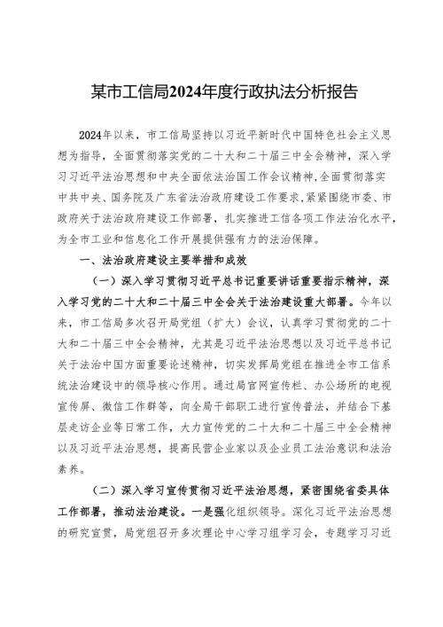 某市工信局2024年度行政执法分析报告.docx