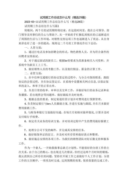 试用期工作总结怎什么写（精选29篇）.docx