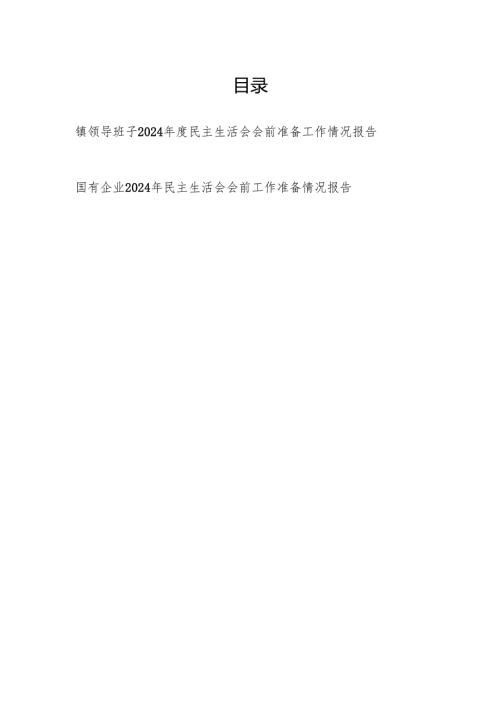 班子2024年度民主生活会会前准备工作情况报告.docx