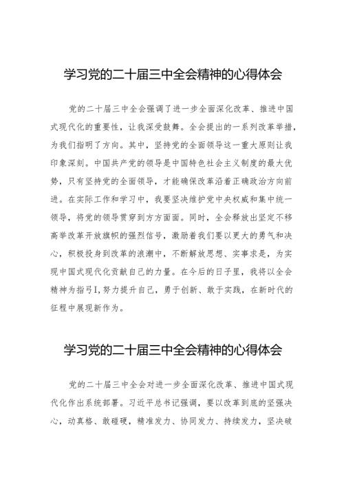 2024年学习党的二十届三中全会精神的心得感悟样本36篇.docx