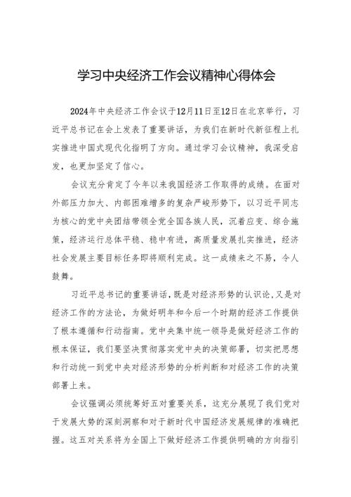 2024年中央经济工作会议精神学习感悟4篇.docx
