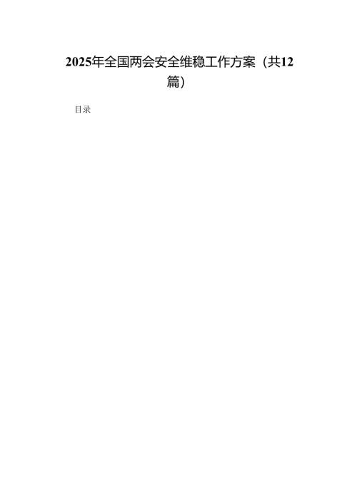 2025年全国两会安全维稳工作方案（精选12篇）.docx