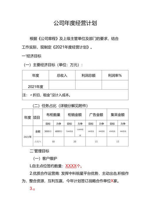 公司年度经营计划.docx