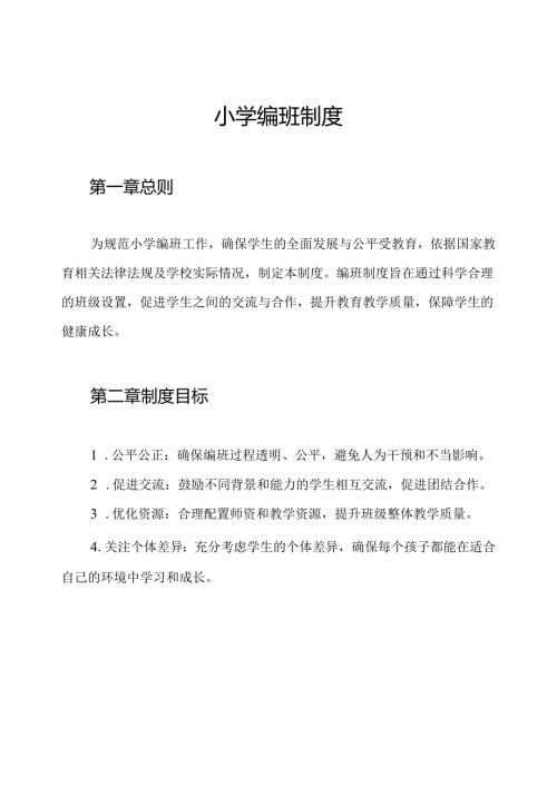 小学编班制度.docx