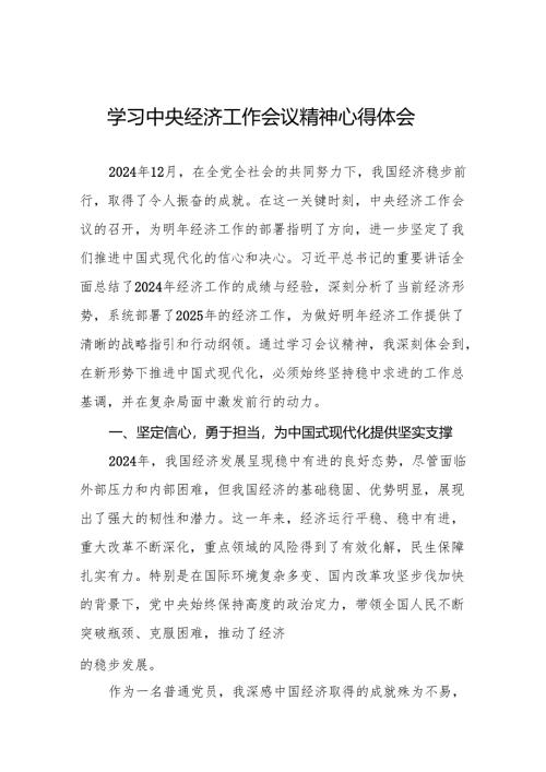 统计所学习贯彻2024年中央经济工作会议精神心得体会四篇.docx