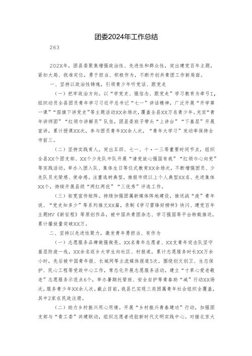 团委2024年工作总结.docx