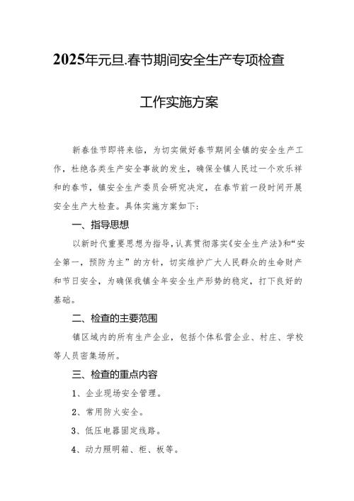 2025年国企开展《元旦、春节期间安全生产专项检查》工作方案 （4份）_92.docx