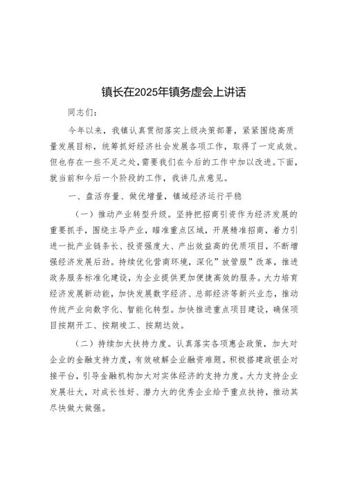 镇长在2025年镇务虚会上讲话.docx
