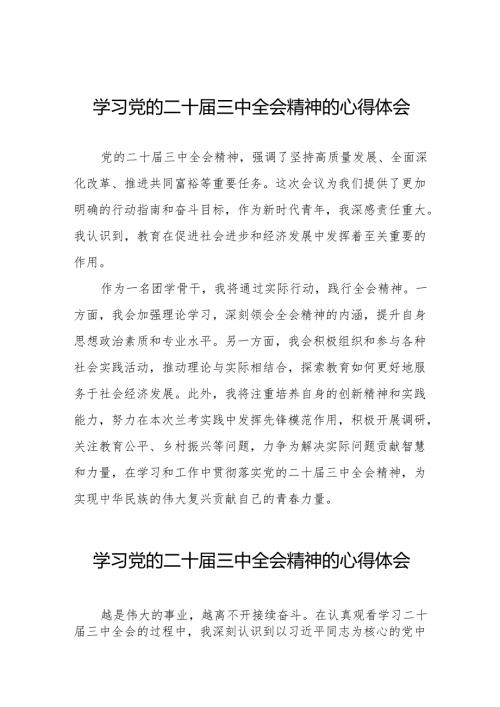 关于二十届三中全会精神学习体会范文(38篇).docx