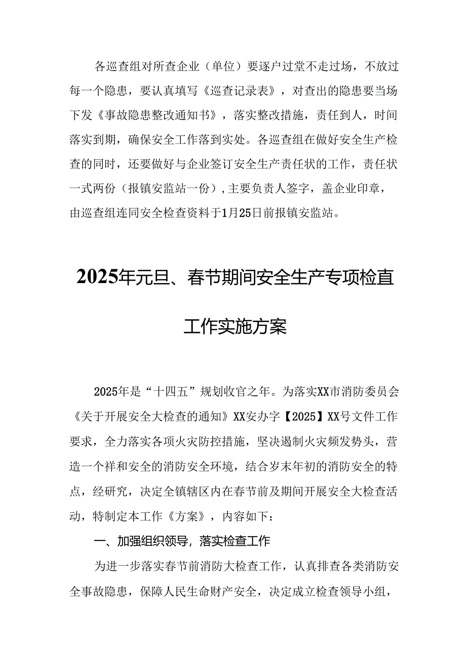 2025年《元旦、春节期间安全生产专项检查》工作方案 合计4份.docx_第3页