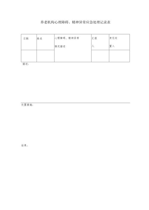 养老机构心理障碍、精神异常应急处理记录表1-1-1.docx