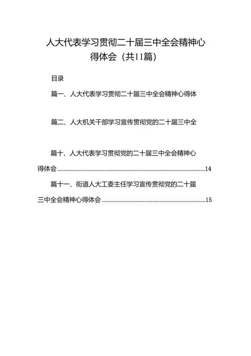 （11篇）人大代表学习贯彻二十届三中全会精神心得体会（精选）.docx