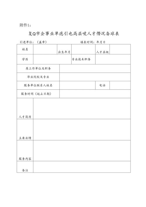 江山市企事业单位引进高层次人才情况备案表.docx