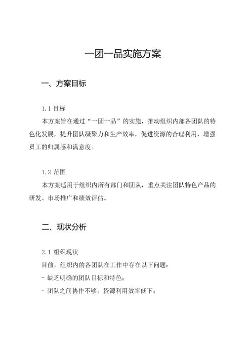 一团一品实施方案.docx