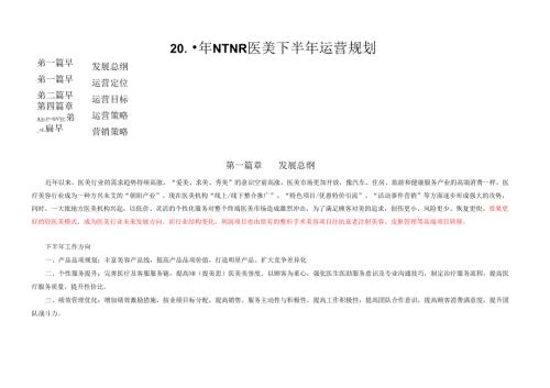 医美整形医院年度运营规划书.docx
