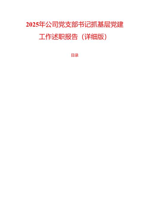 2025年公司党支部书记抓基层党建工作述职报告（详细版）.docx