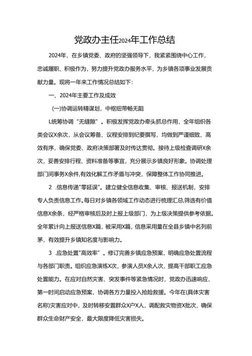 党政办主任2024年工作总结.docx
