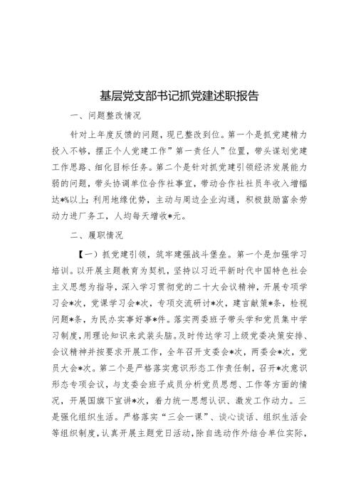 基层党支部书记抓党建述职报告.docx