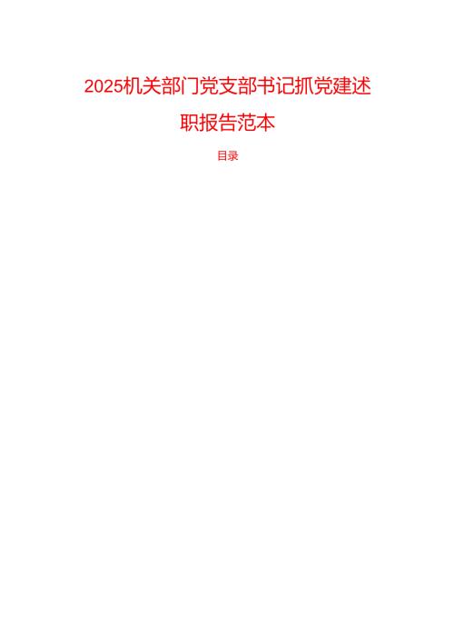 2025机关部门党支部书记抓党建述职报告范本.docx