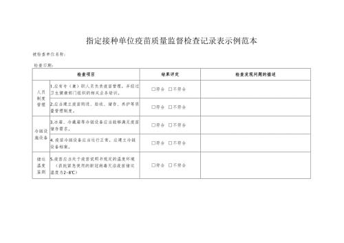 指定接种单位疫苗质量监督检查记录表示例范本1-2-5.docx