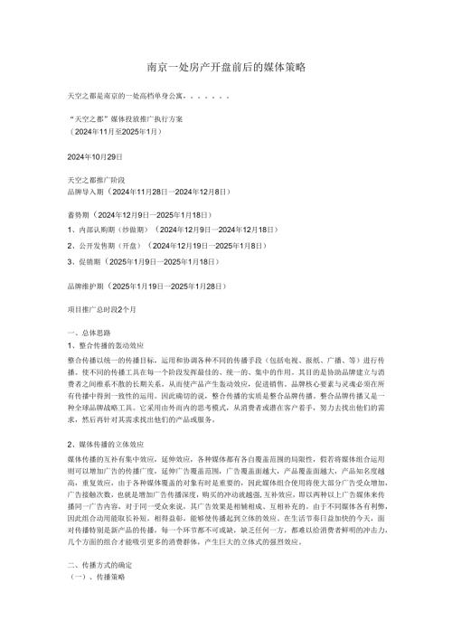 地产活动-南京天空之都开盘前后的媒体策略.docx