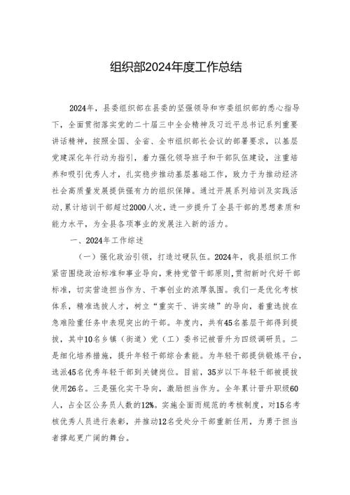 组织部2024年度工作总结.docx