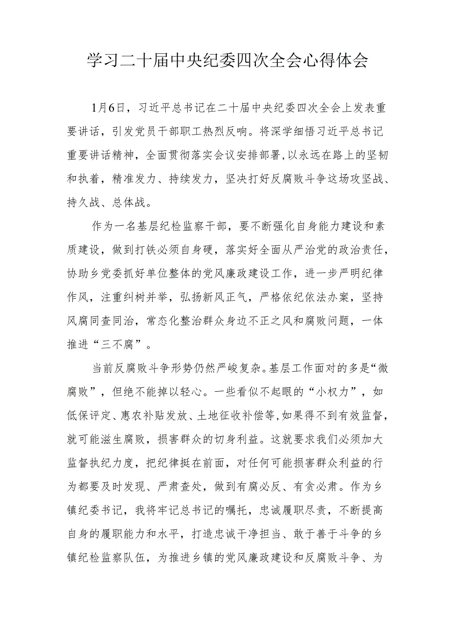 学习二十届中央纪委四次全会个人心得体会 (汇编15份).docx_第3页