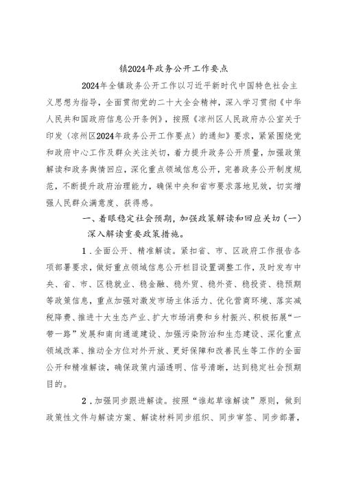 镇2024年政务公开工作要点.docx