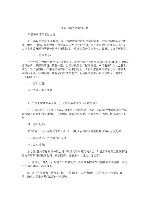 圣诞公司活动策划方案.docx