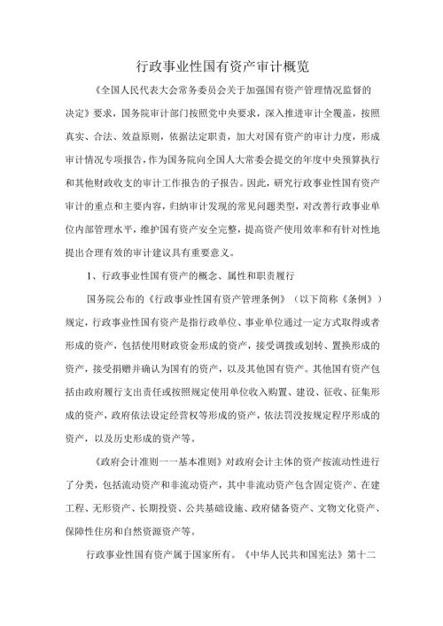 行政事业性国有资产审计概览.docx