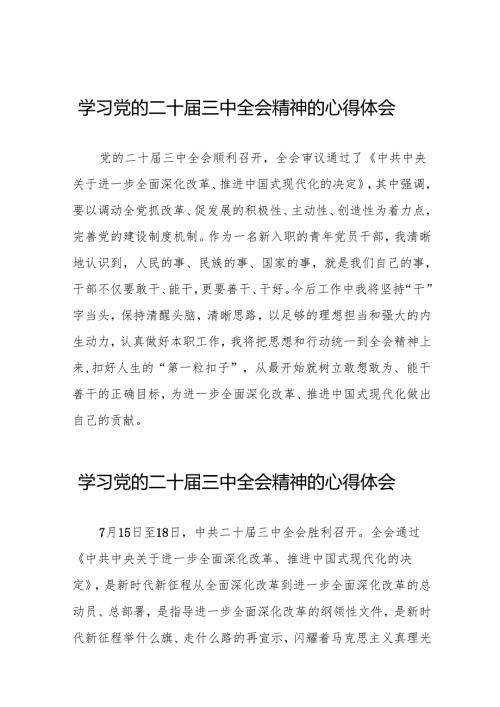 关于二十届三中全会精神的学习心得体会汇编(38篇).docx