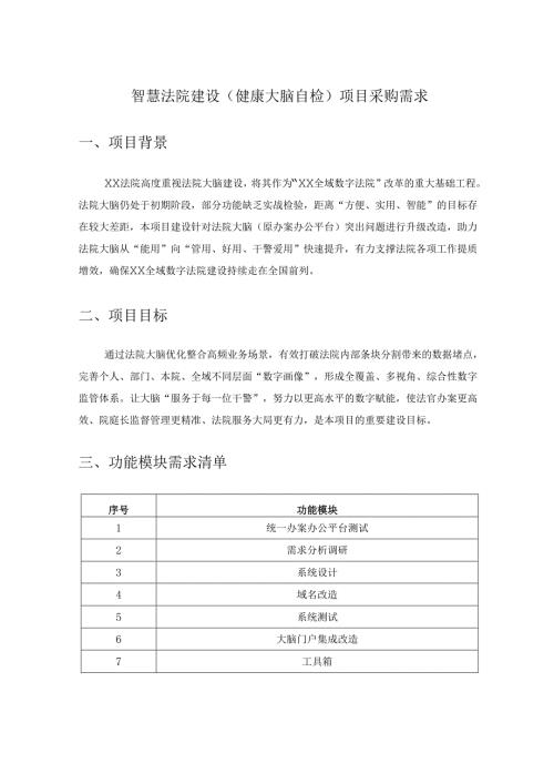智慧法院建设（健康大脑自检）项目采购需求.docx