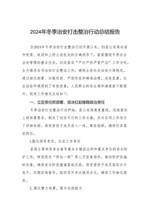 公安机关2024年冬季行动工作总结九篇.docx
