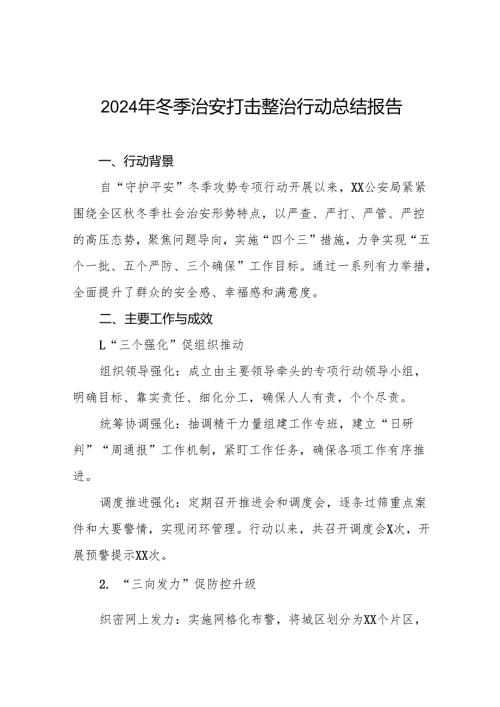 公安派出所2024年冬季治安打击整治行动工作总结11篇.docx
